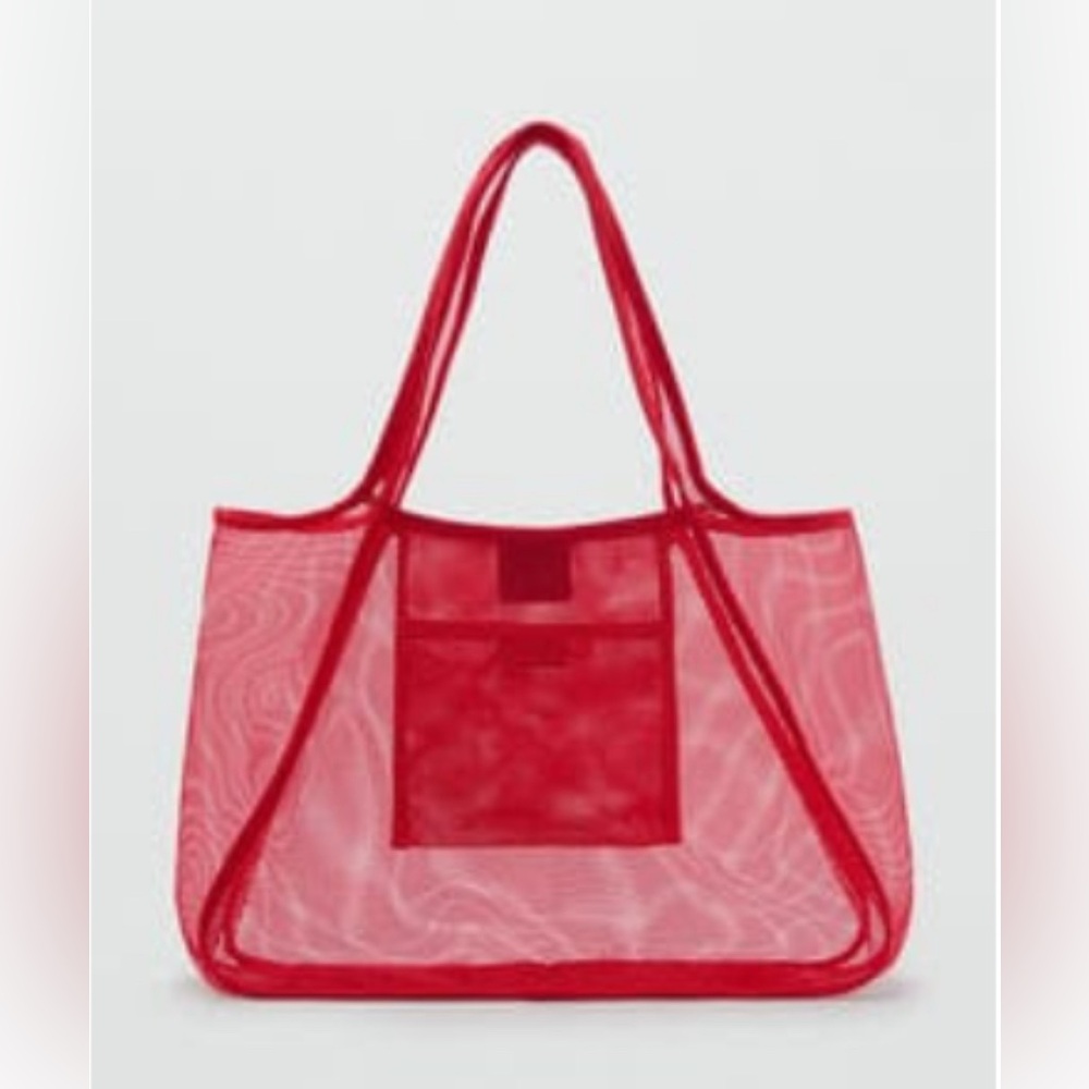 Mango Red Mesh Shopper Bag Brand New